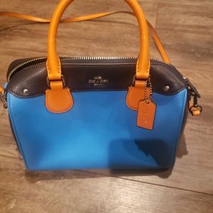 Coach Crossbody Purse Colorblock Pebbled Leather M